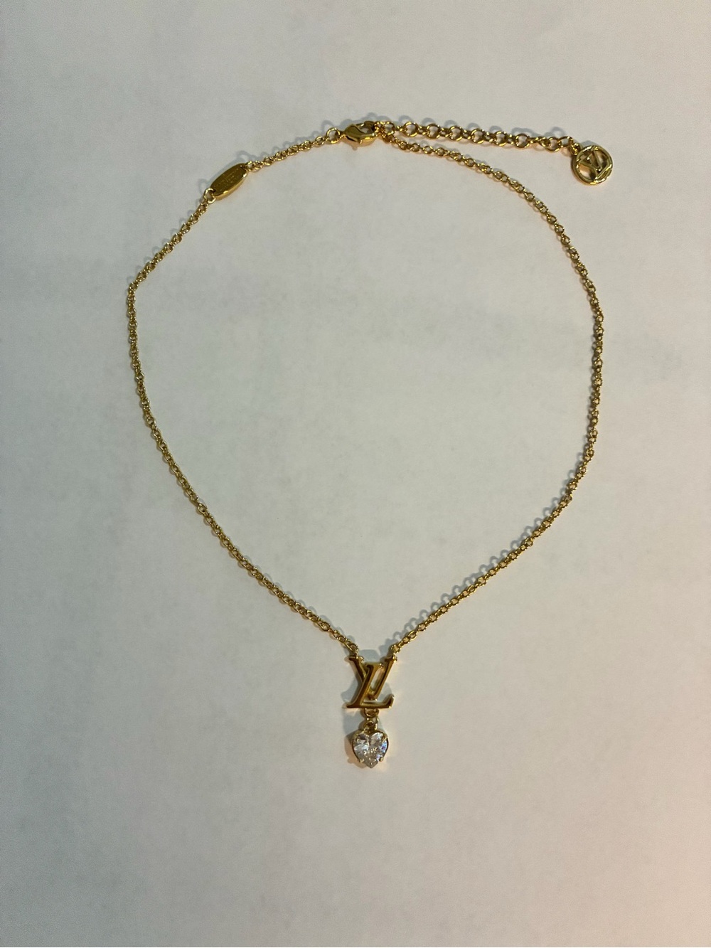 18K Gold Plated Monogram Dangle Pendant Necklace